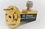 Millimeter Wave Products, Inc. 410V-385-1.0mmM V-band Waveguide to coax adapter, Right Angle, 50-75 GHz, WR-15 to1 mm(M)
